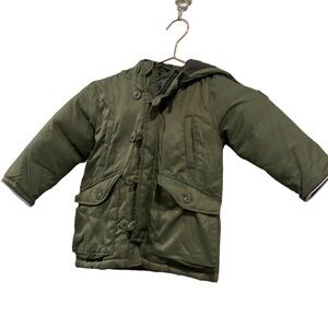 Kids Baby gap OD green puffer jacket Size 2 years old